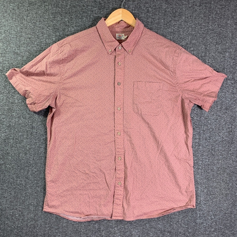 Faherty Shirt Men Extra Large Short Sleeve Button Up Performance Stretch Modern